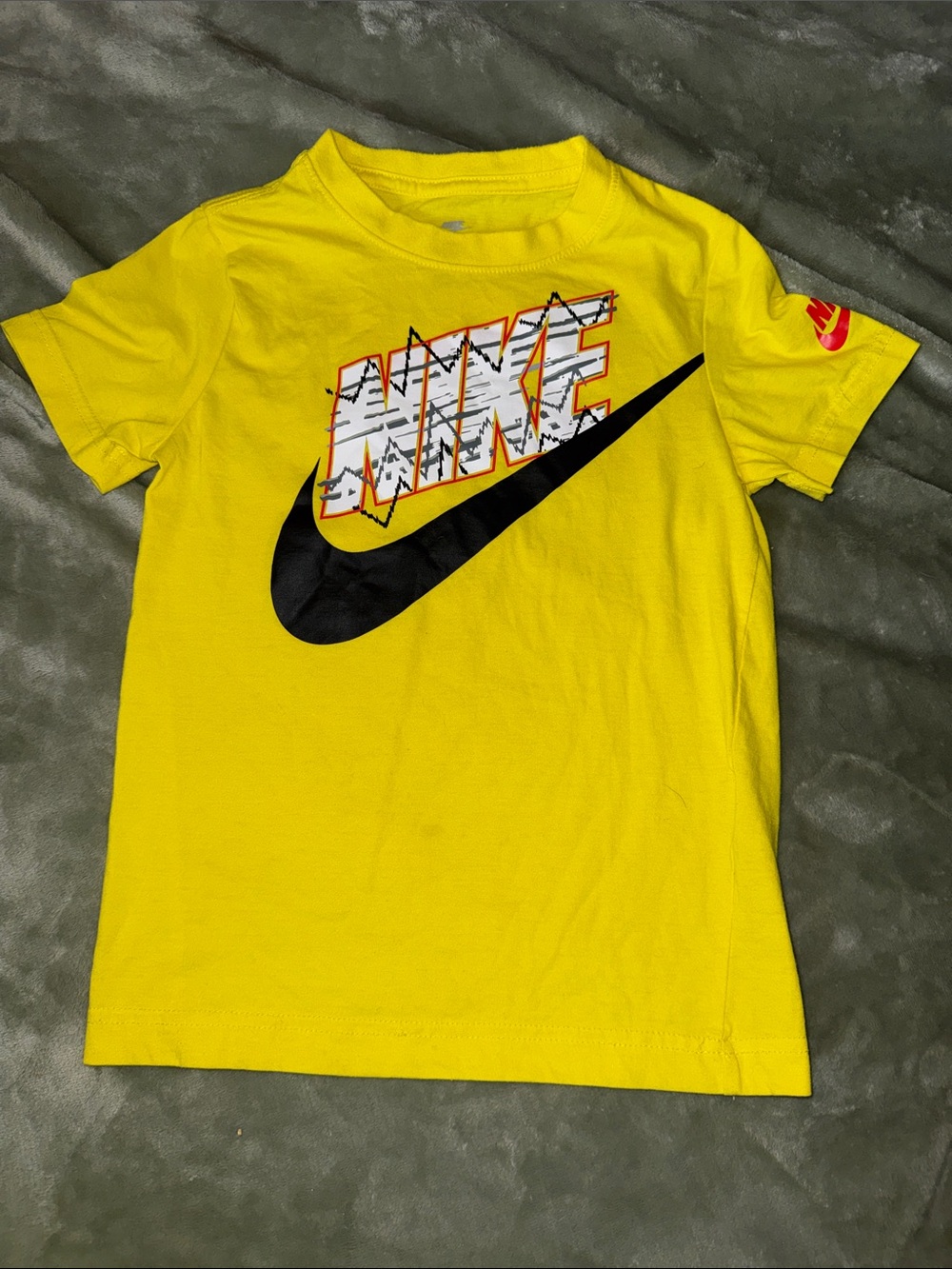 Nike Yellow Short Sleeve Tee with Black Swoosh